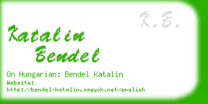 katalin bendel business card